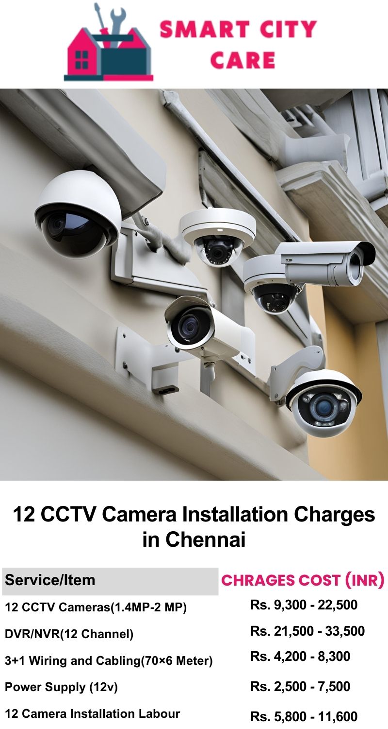 12 CCTV camera installation cost list in  Chennai