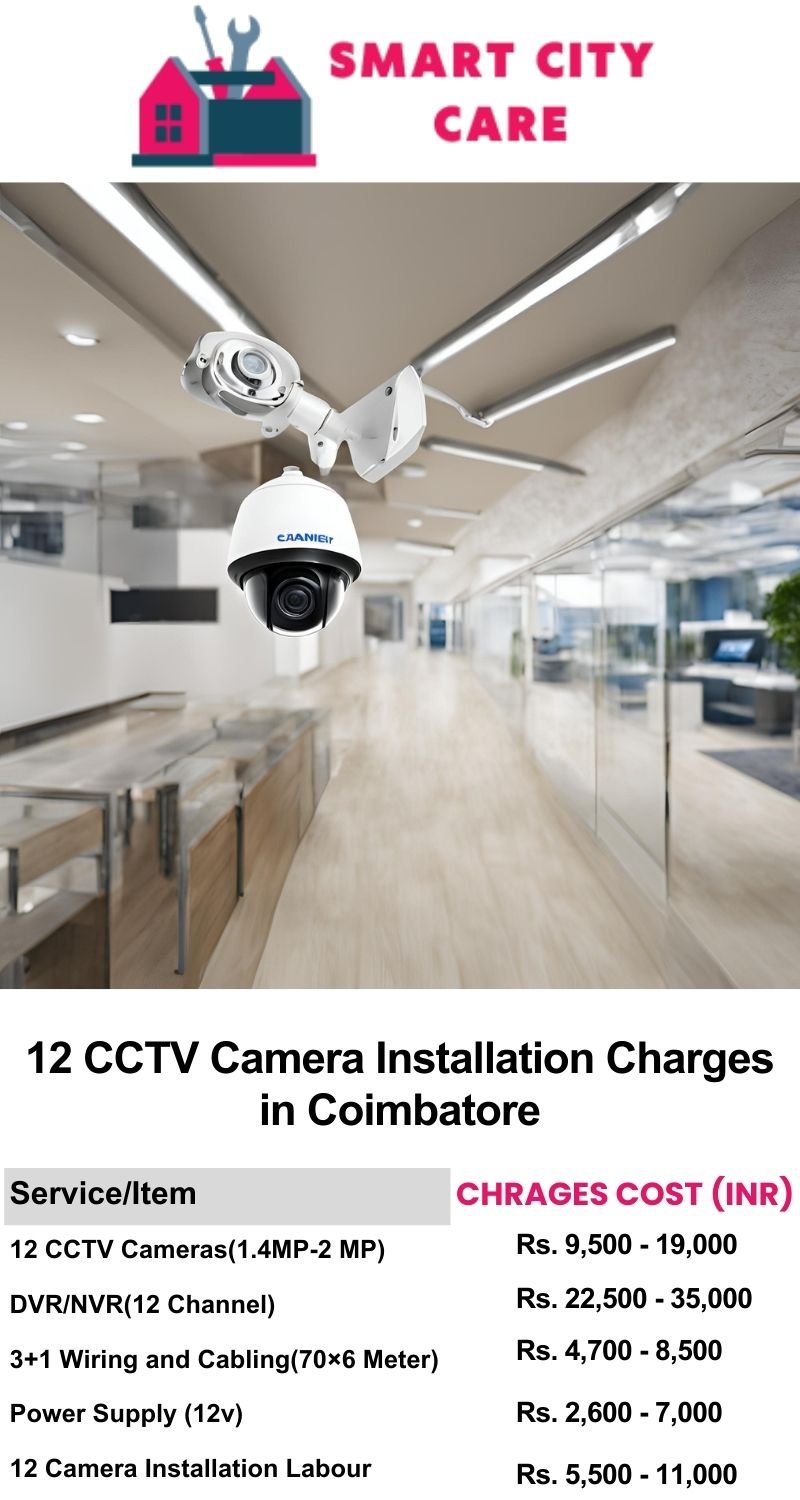 12 CCTV camera installation cost list in  Coimbatore