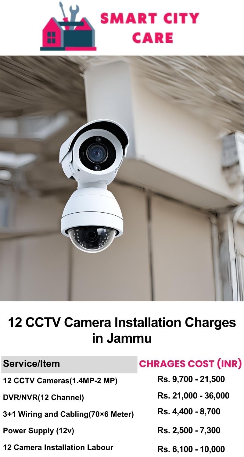 12 CCTV camera installation cost list in  Jammu