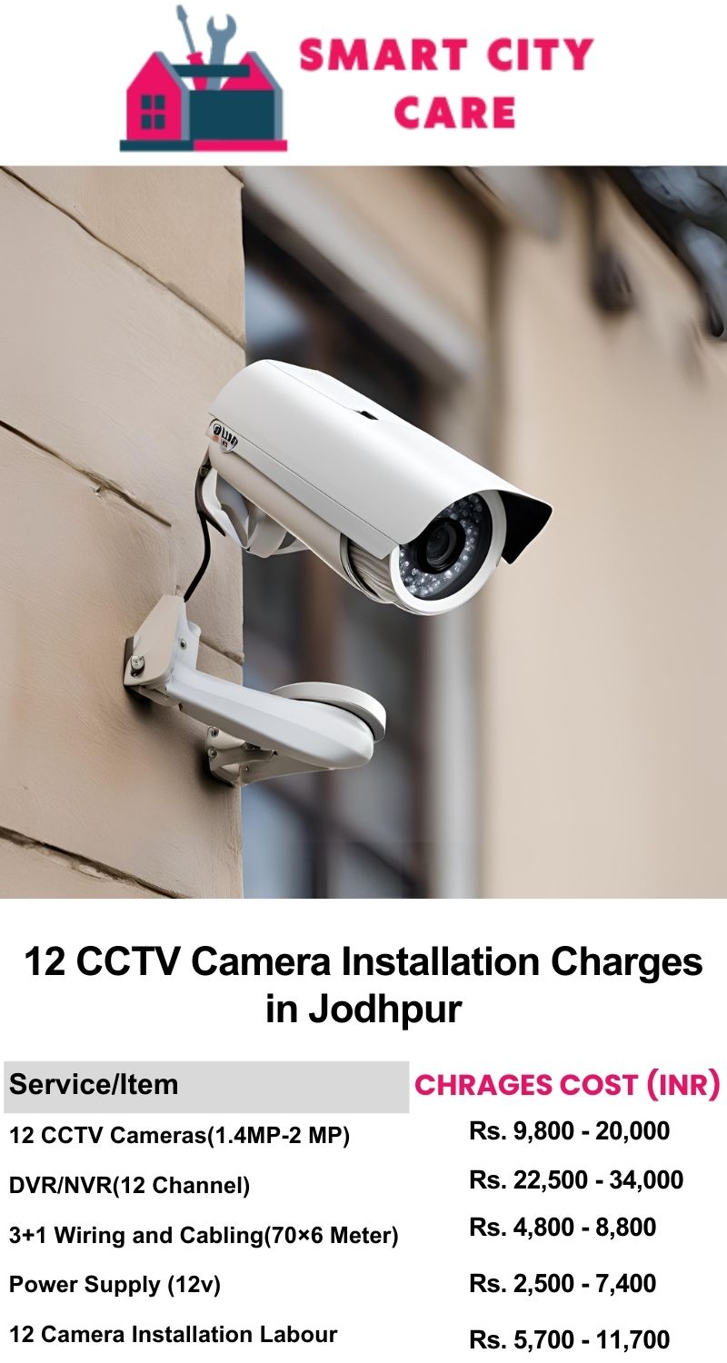 12 CCTV camera installation cost list in  Jodhpur