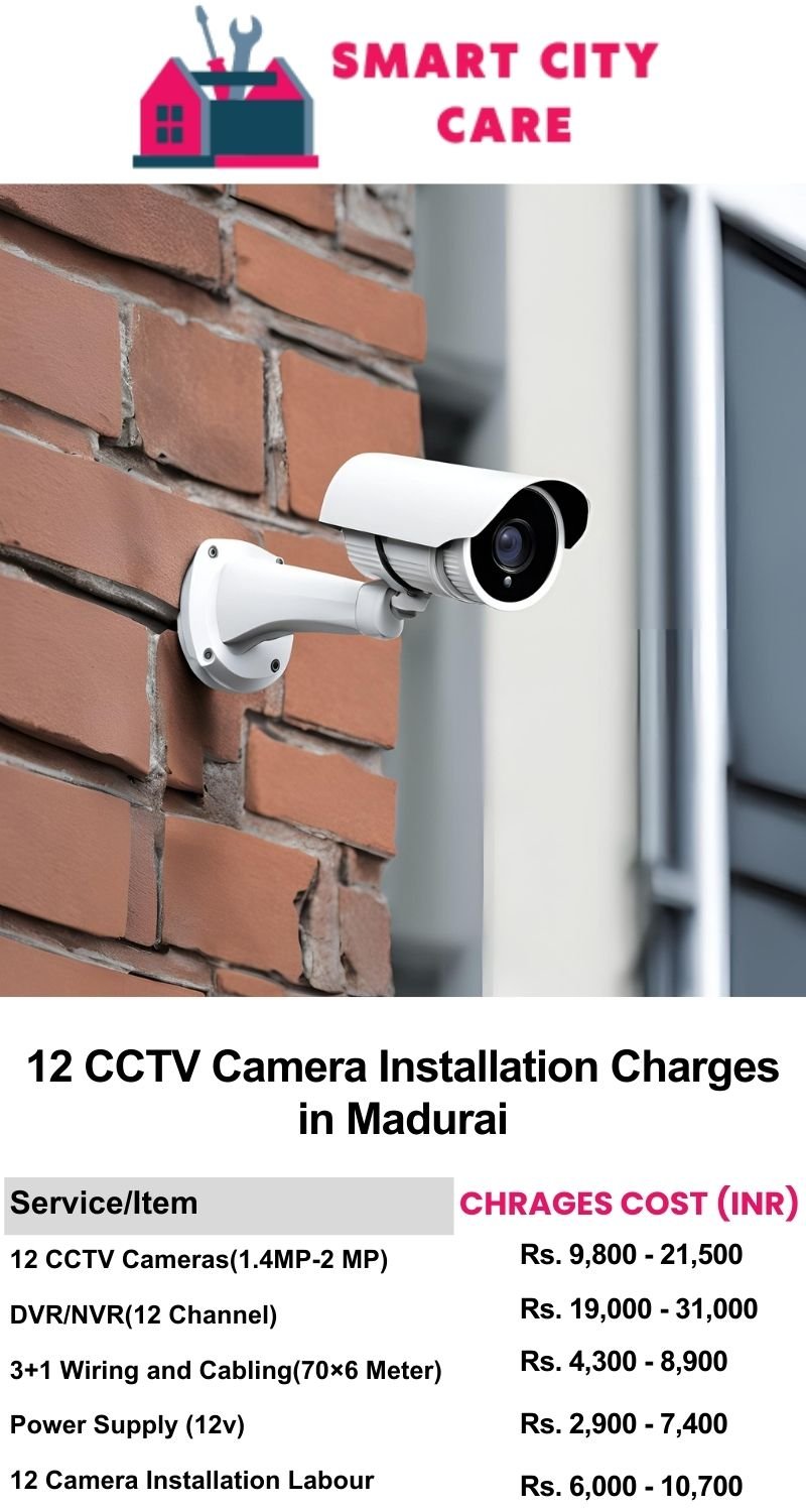 12 CCTV camera installation cost list in  Madurai