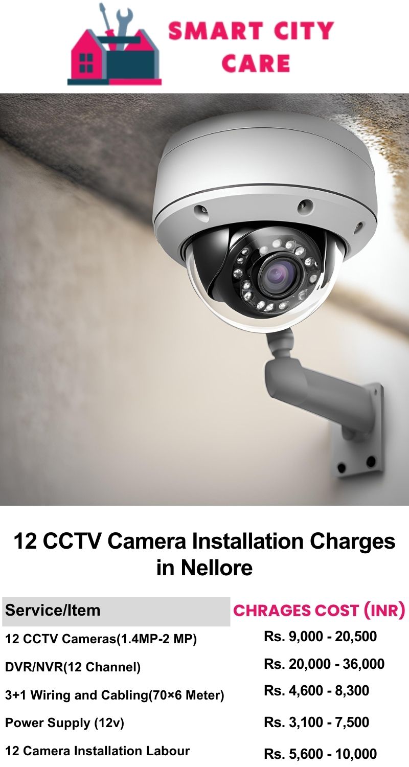 12 CCTV camera installation cost list in  Nellore