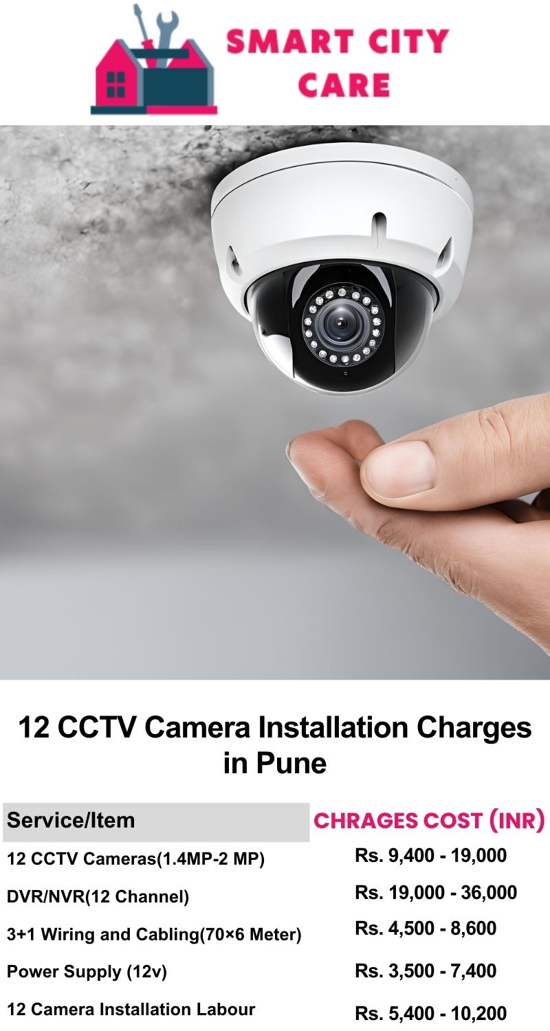 12 CCTV camera installation cost list in  Pune