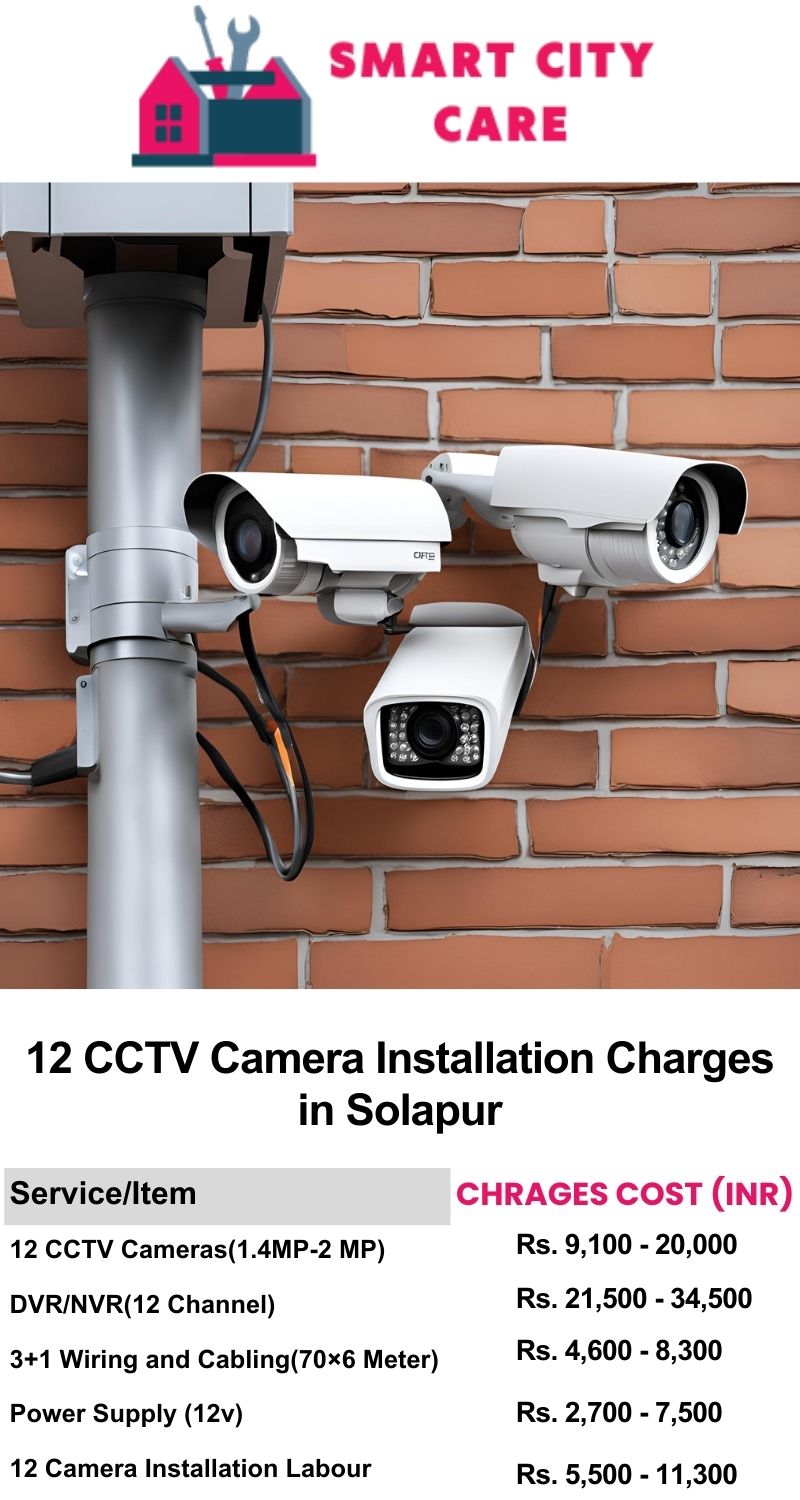 12 CCTV camera installation cost list in  Solapur