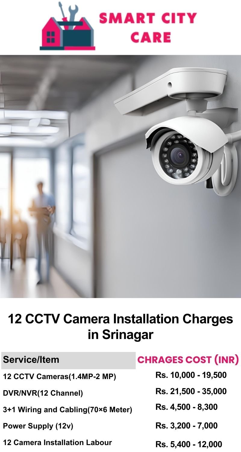 12 CCTV camera installation cost list in  Srinagar