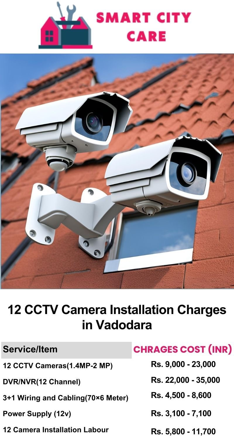 12 CCTV camera installation cost list in  Vadodara