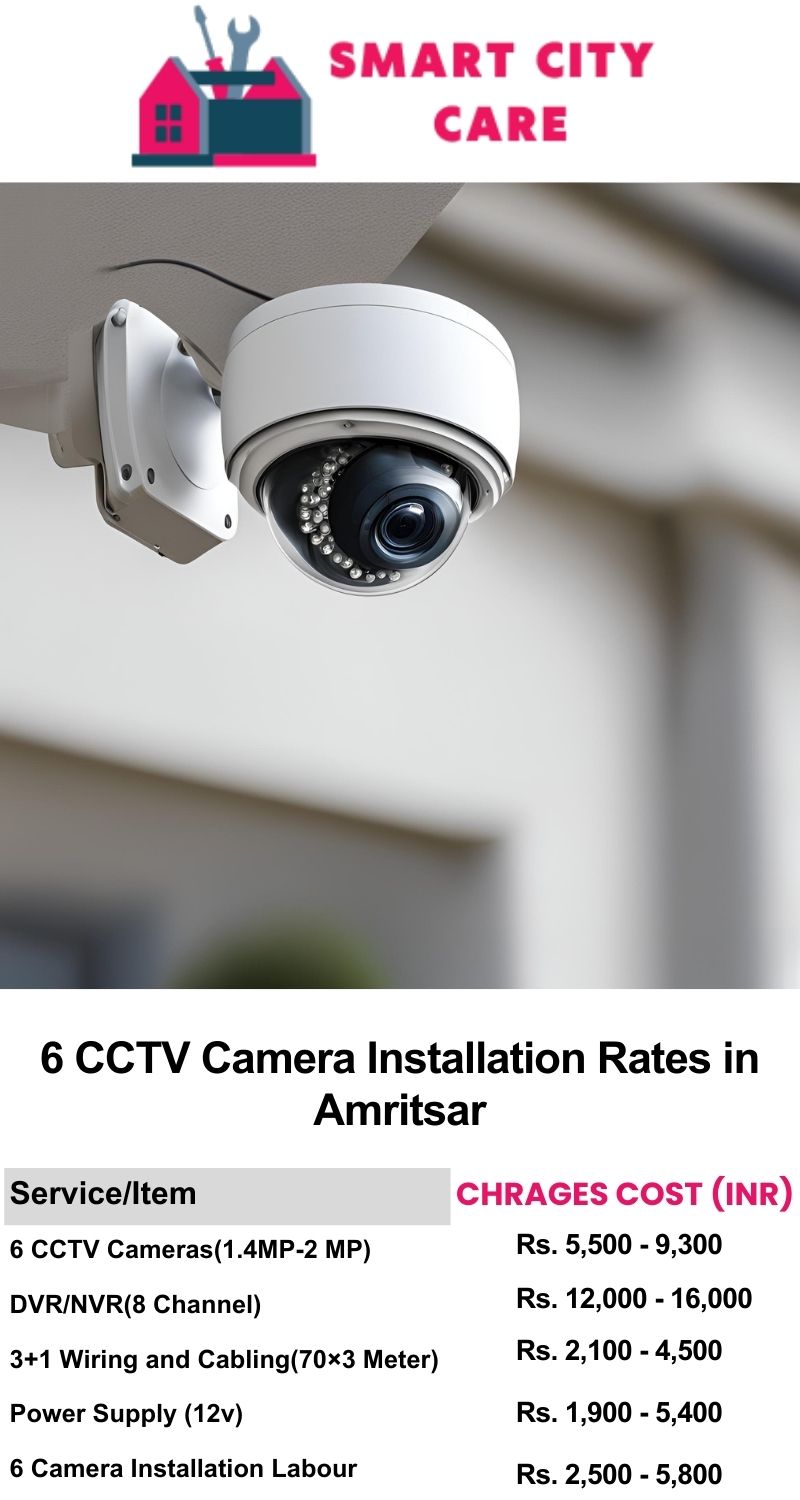 6 CCTV camera installation cost list in  Amritsar