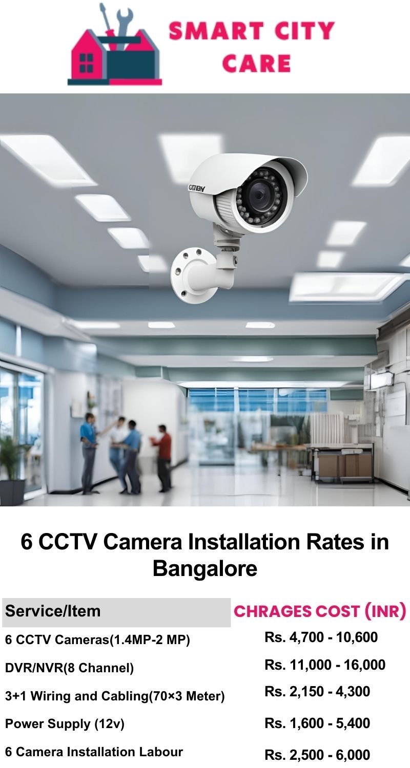 6 CCTV camera installation cost list in  Bangalore