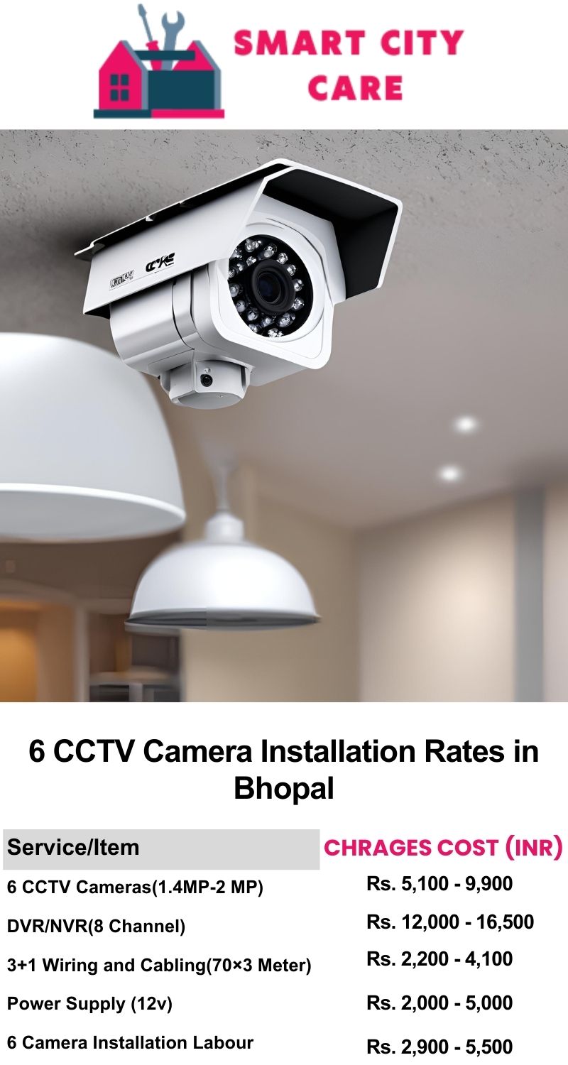 6 CCTV camera installation cost list in  Bhopal