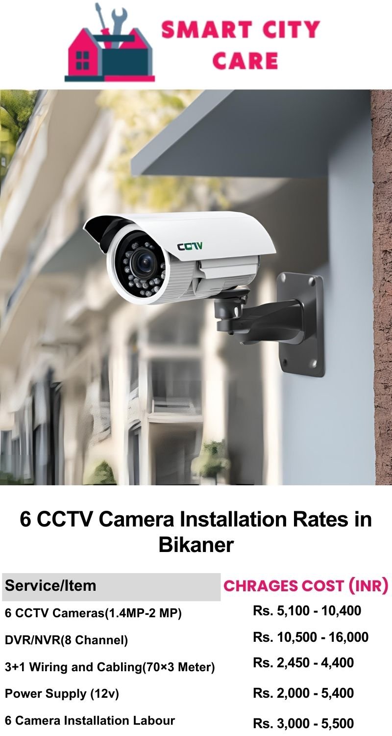 6 CCTV camera installation cost list in  Bikaner