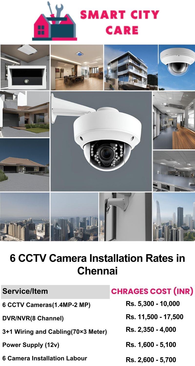 6 CCTV camera installation cost list in  Chennai