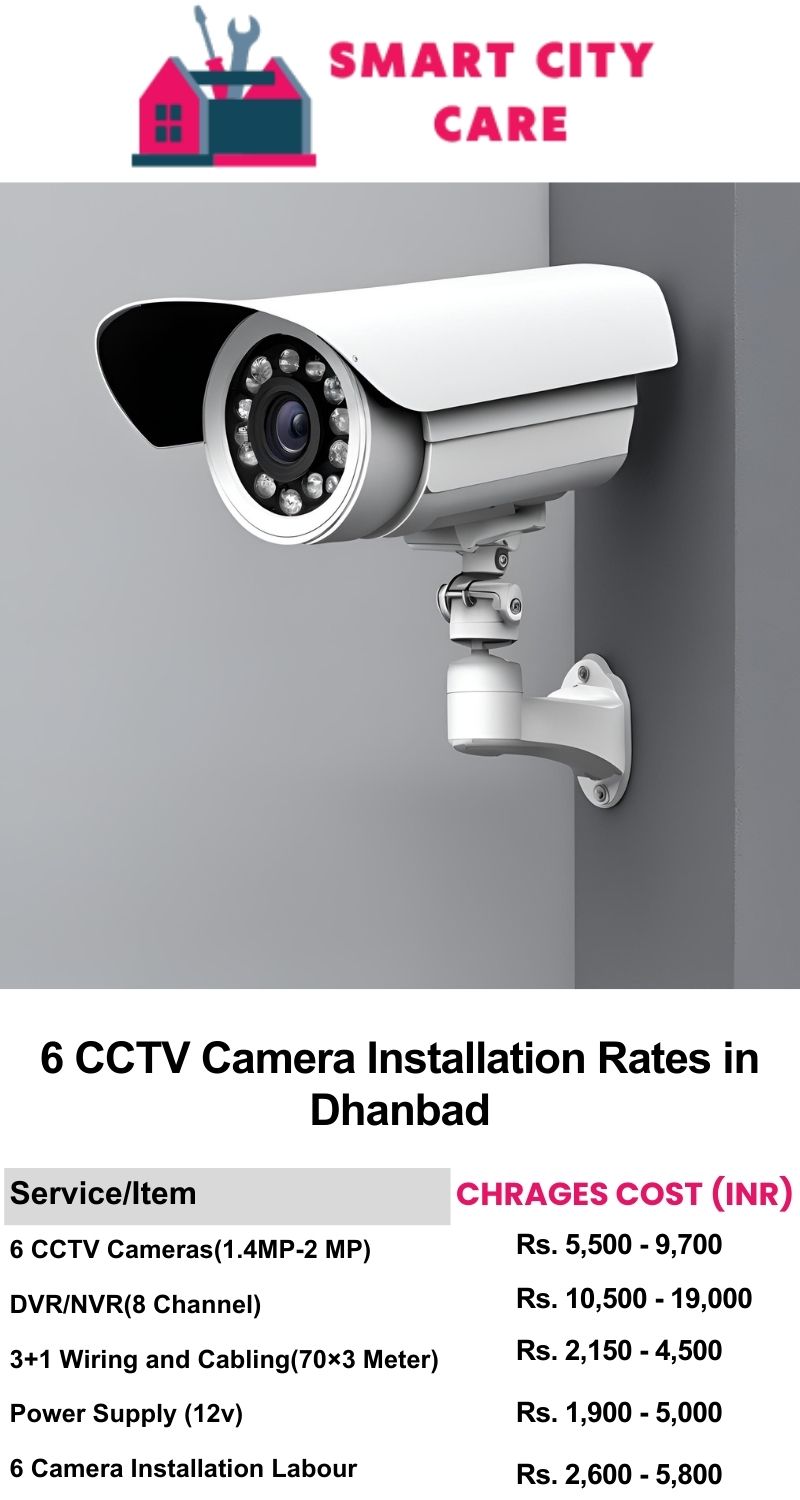 6 CCTV camera installation cost list in  Dhanbad