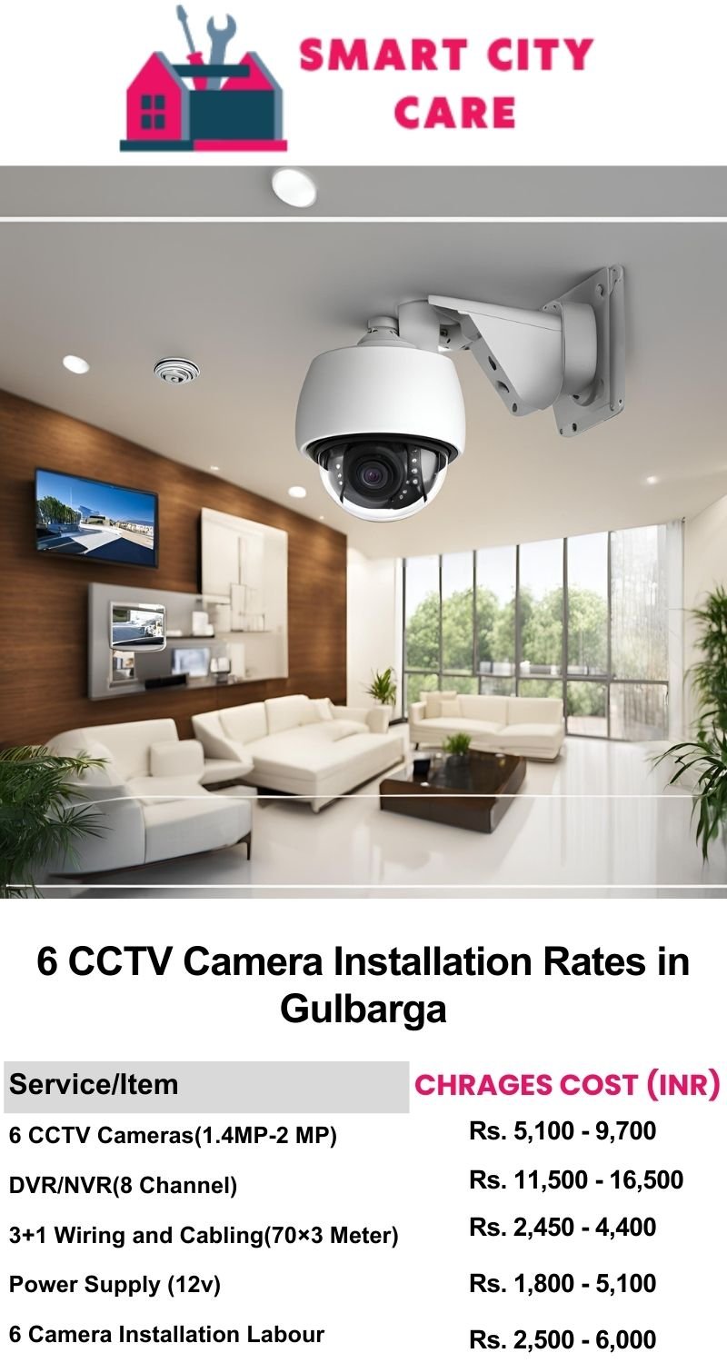 6 CCTV camera installation cost list in  Gulbarga