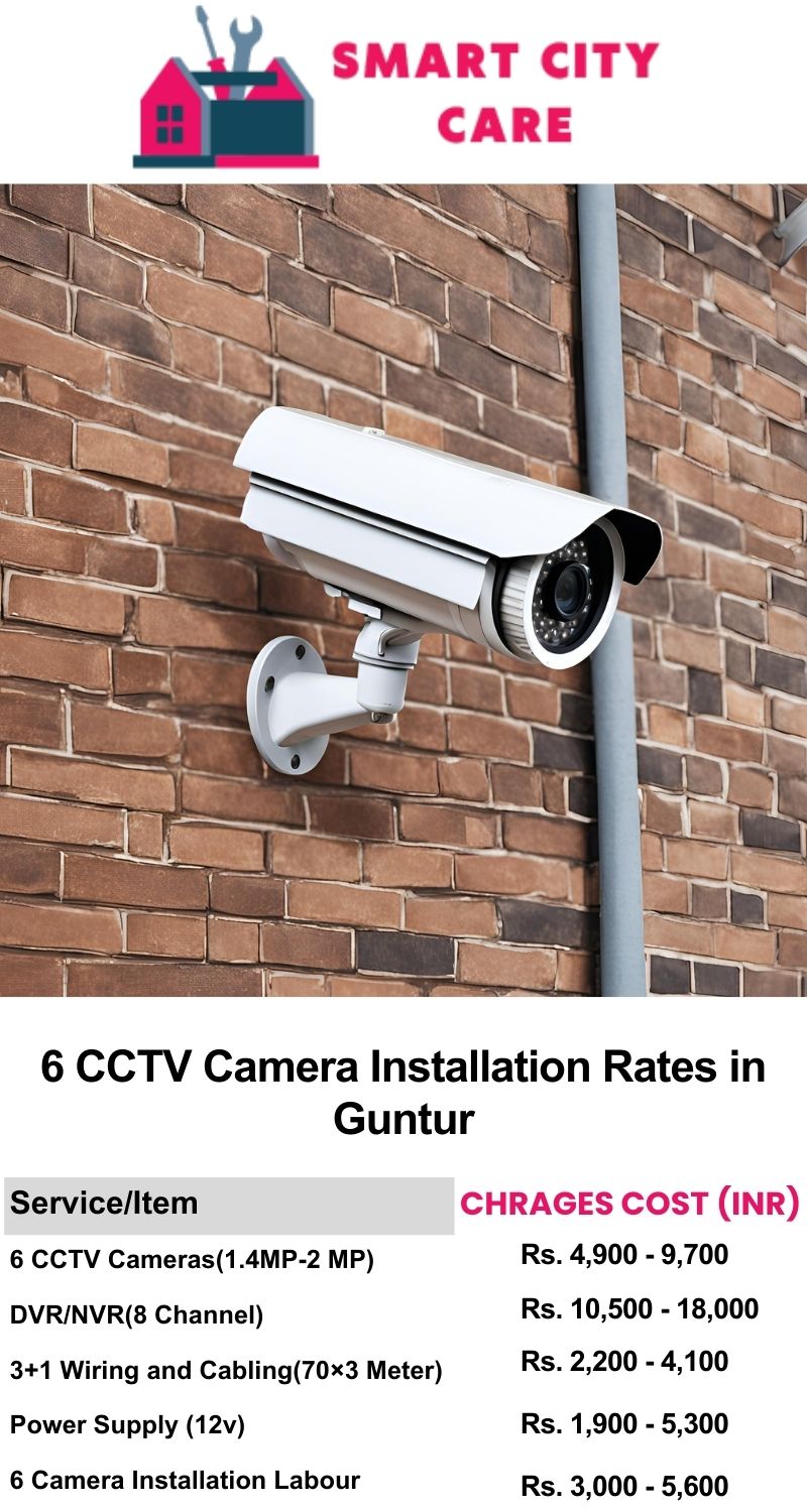 6 CCTV camera installation cost list in  Guntur