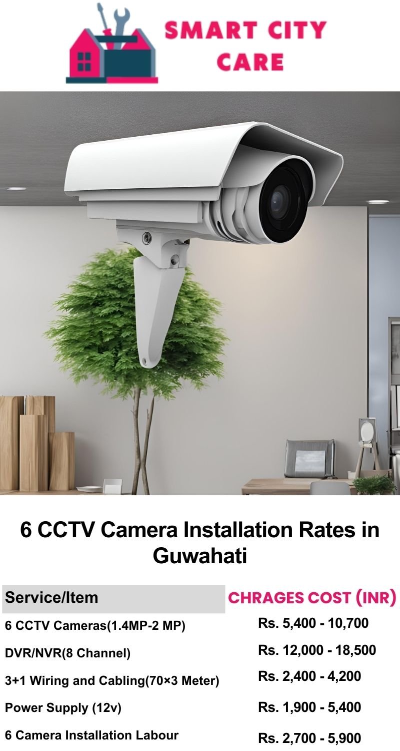 6 CCTV camera installation cost list in  Guwahati