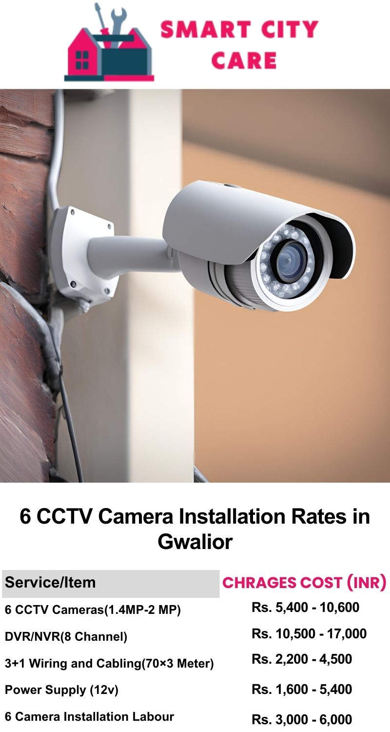 6 CCTV camera installation cost list in  Gwalior