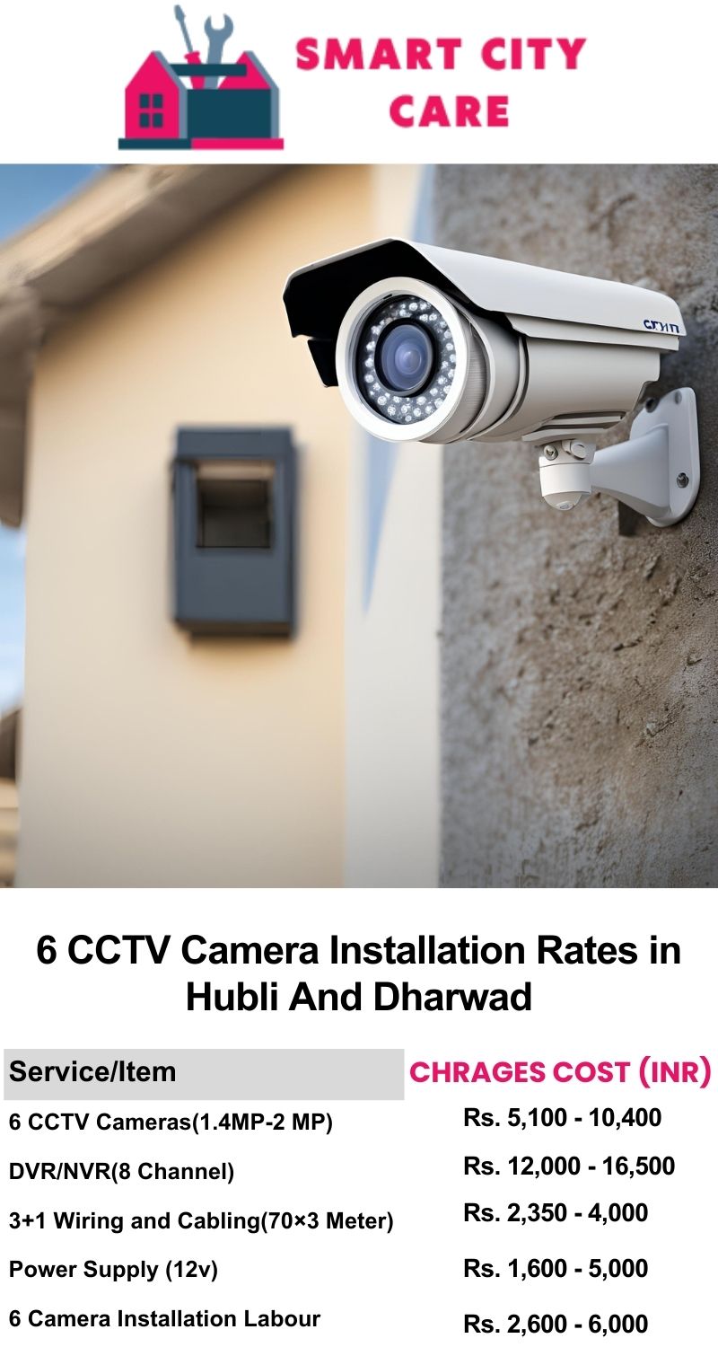 6 CCTV camera installation cost list in  Hubli-and-dharwad