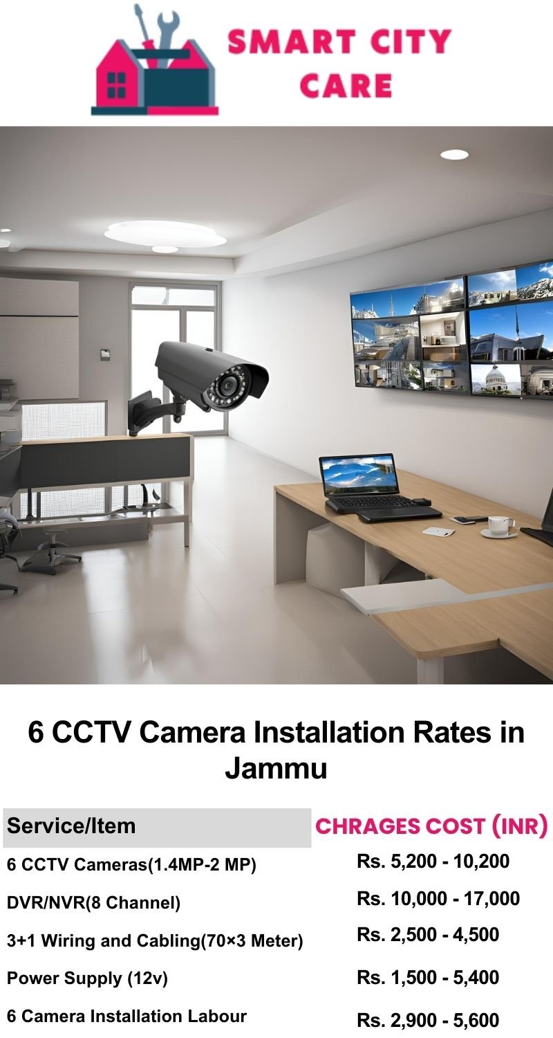 6 CCTV camera installation cost list in  Jammu