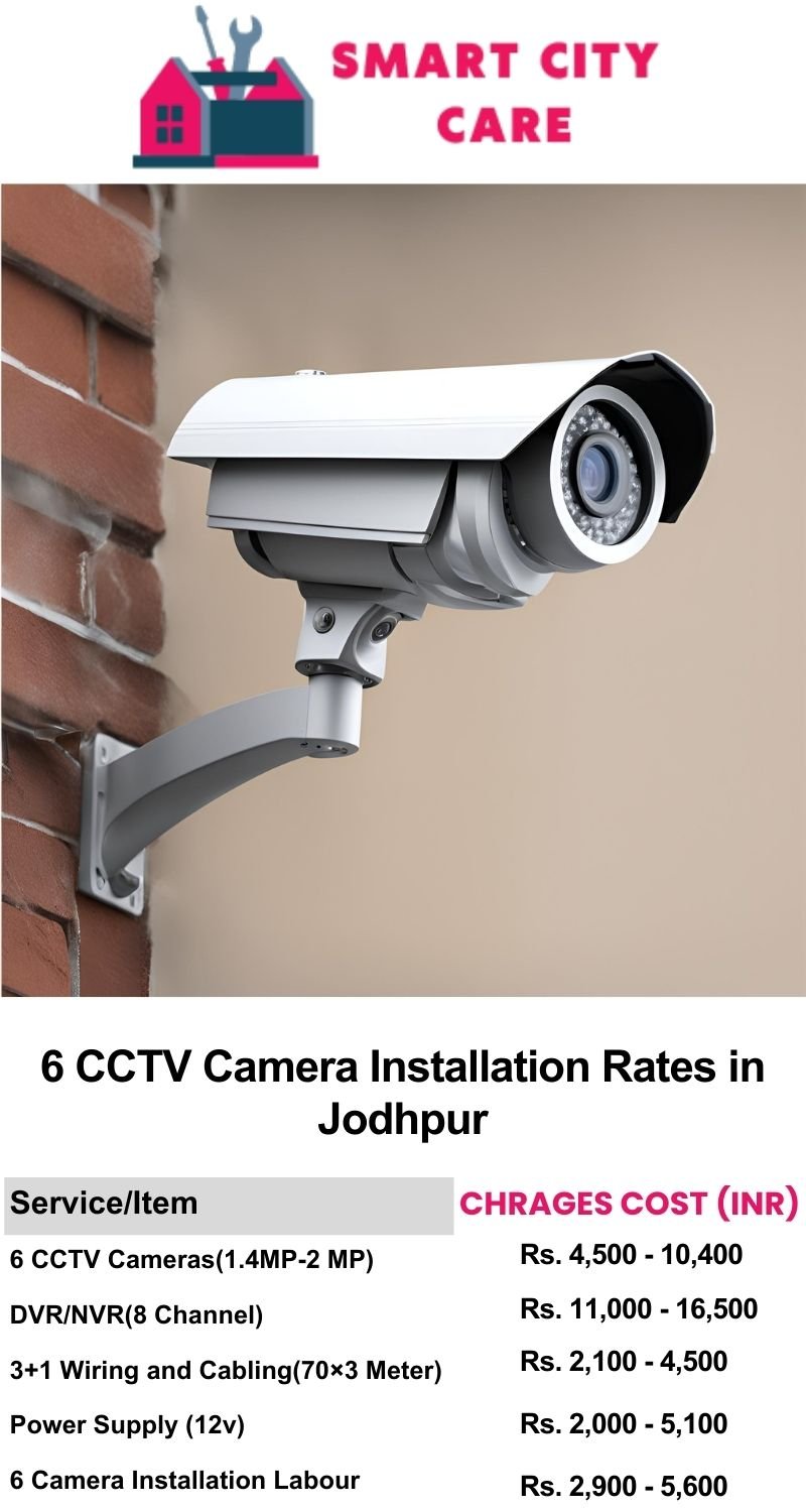 6 CCTV camera installation cost list in  Jodhpur