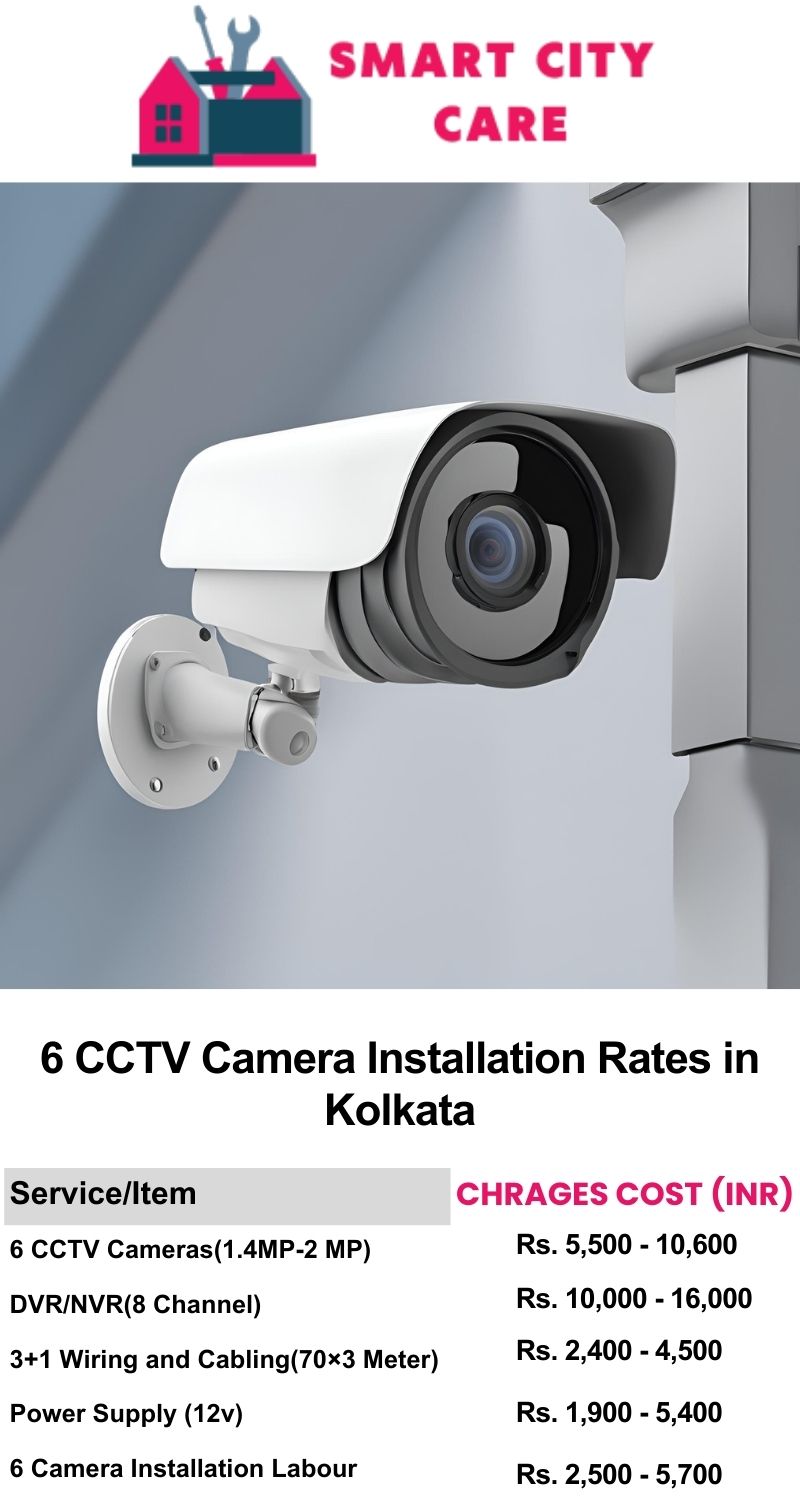 6 CCTV camera installation cost list in  Kolkata