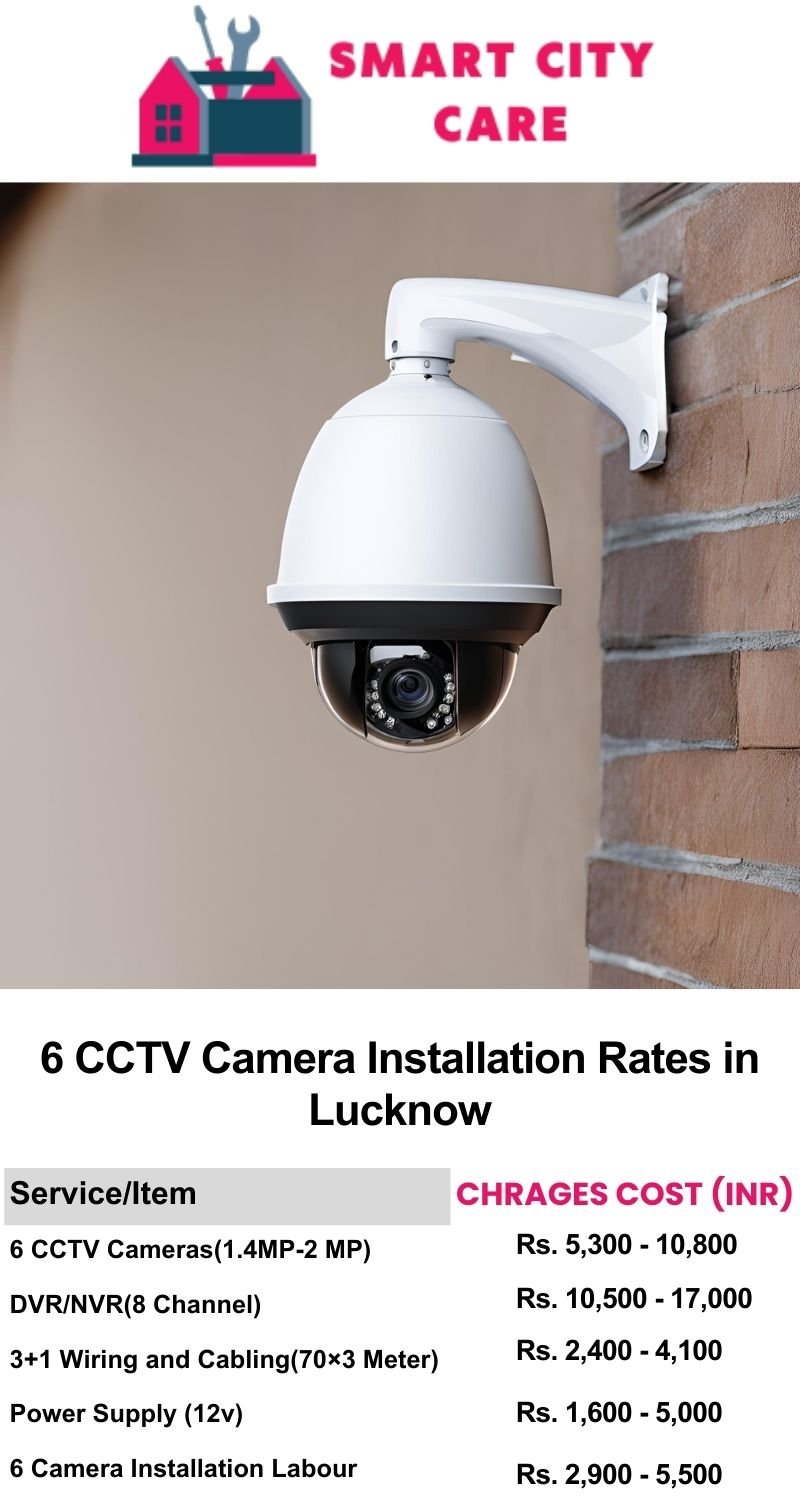 6 CCTV camera installation cost list in  Lucknow