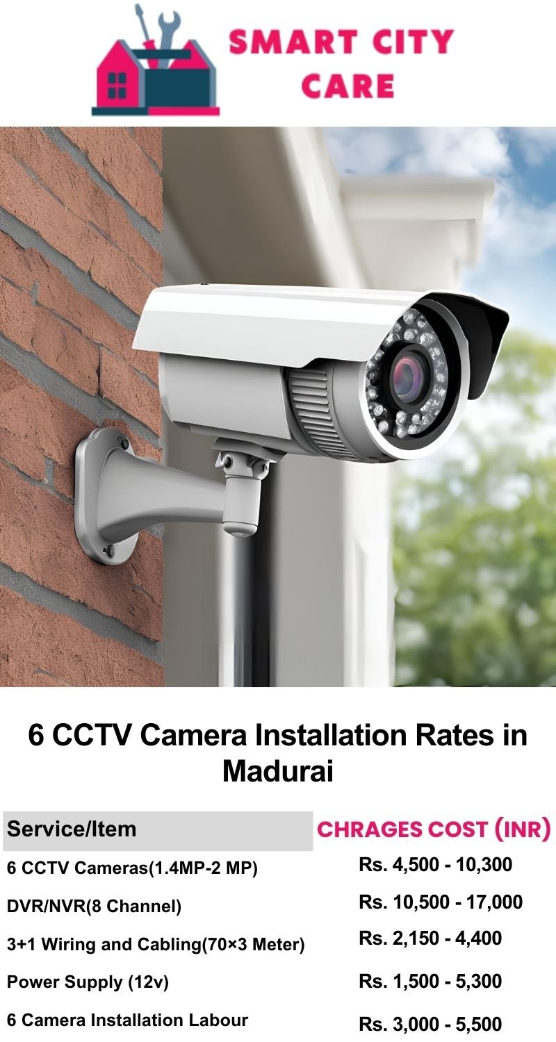 6 CCTV camera installation cost list in  Madurai