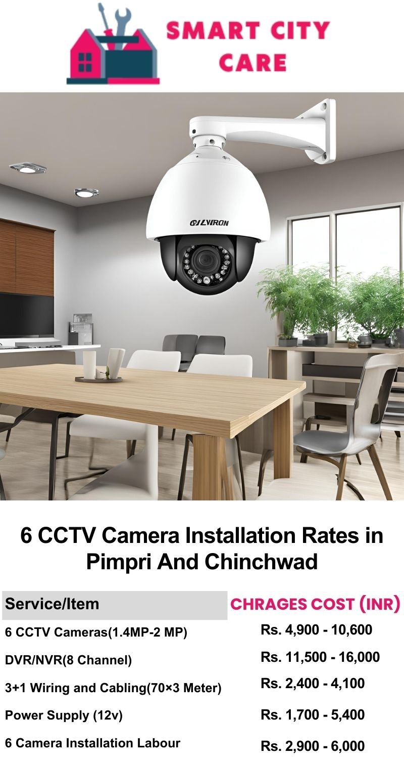 6 CCTV camera installation cost list in  Pimpri and chinchwad