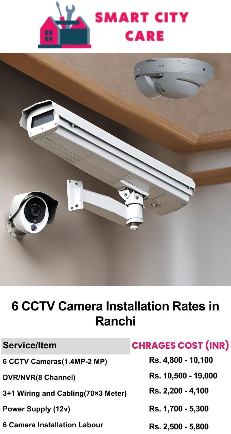 6 CCTV camera installation cost list in  Ranchi