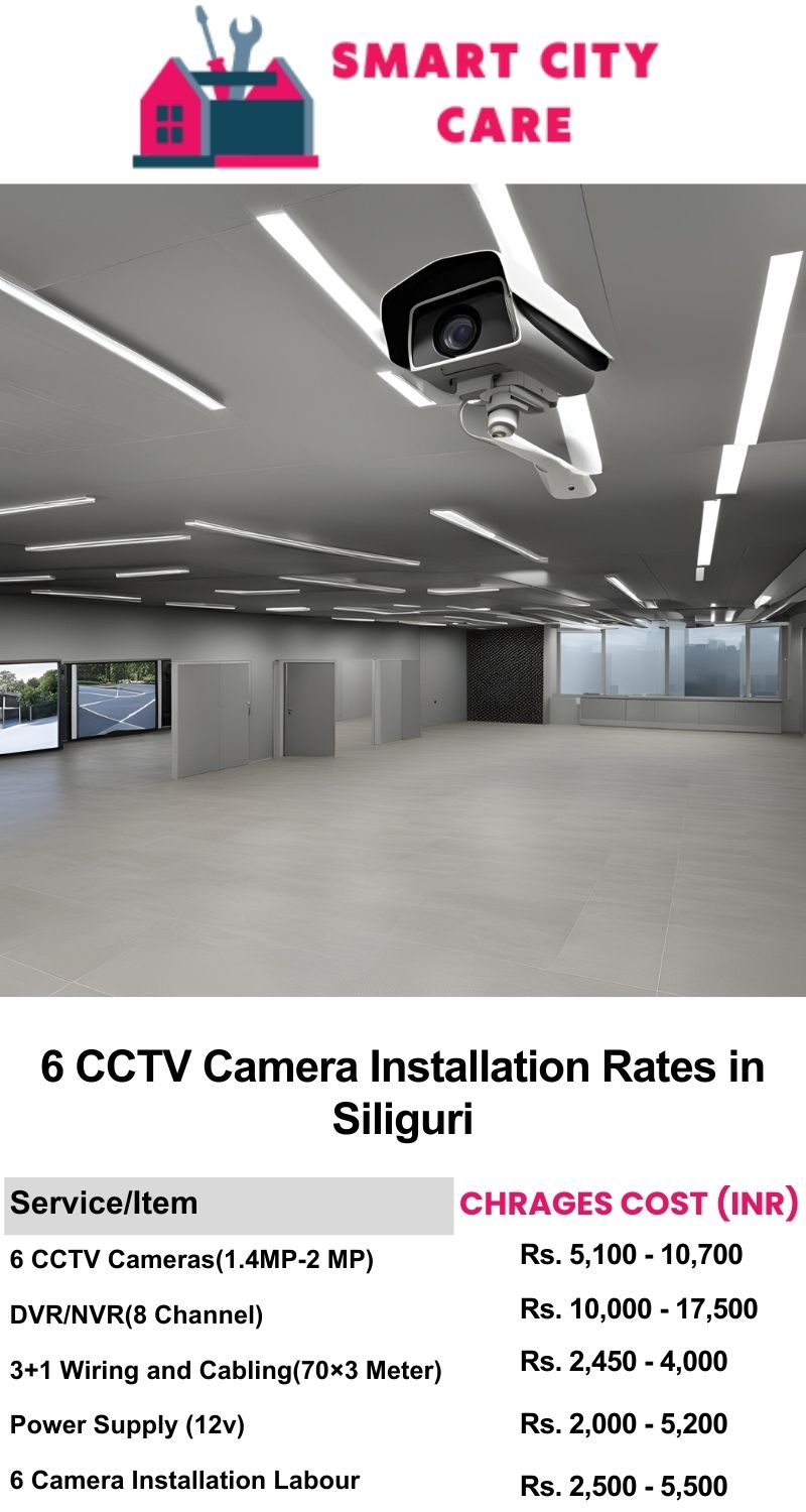 6 CCTV camera installation cost list in  Siliguri