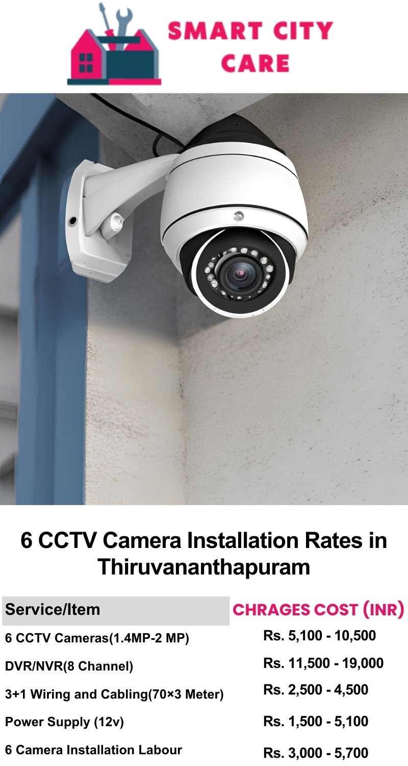 6 CCTV camera installation cost list in  Thiruvananthapuram