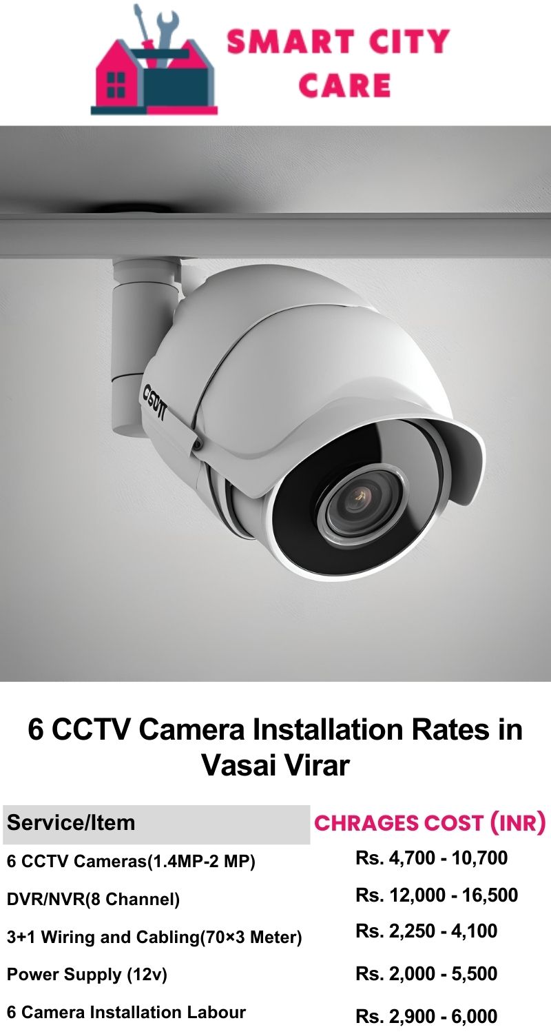 6 CCTV camera installation cost list in  Vasai virar