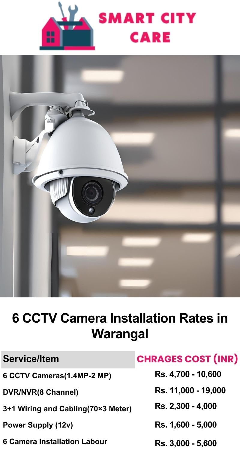 6 CCTV camera installation cost list in  Warangal