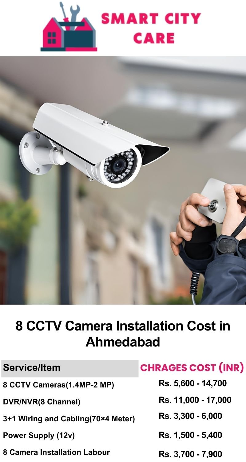 8 CCTV camera installation cost list in  Ahmedabad