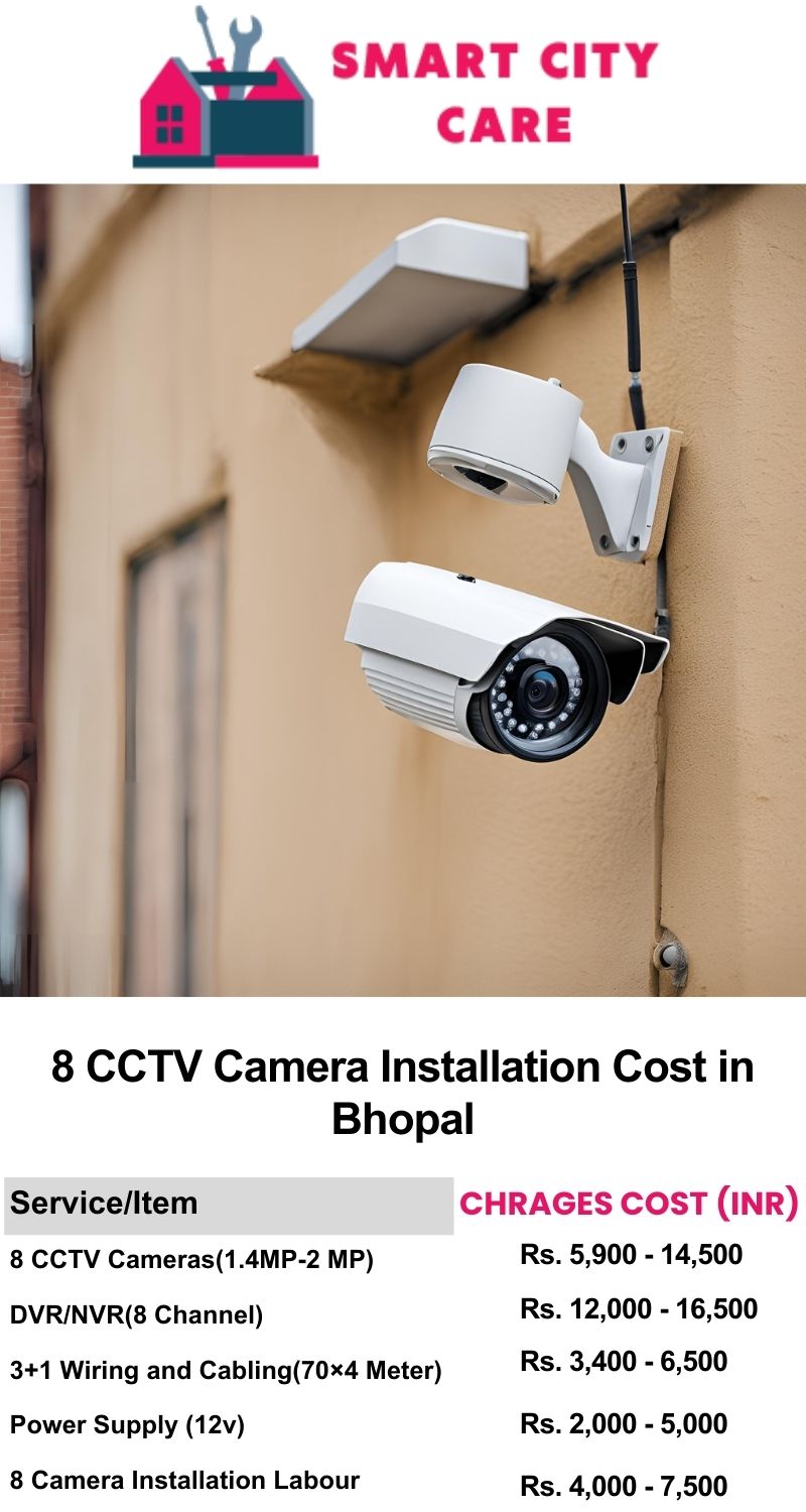 8 CCTV camera installation cost list in  Bhopal