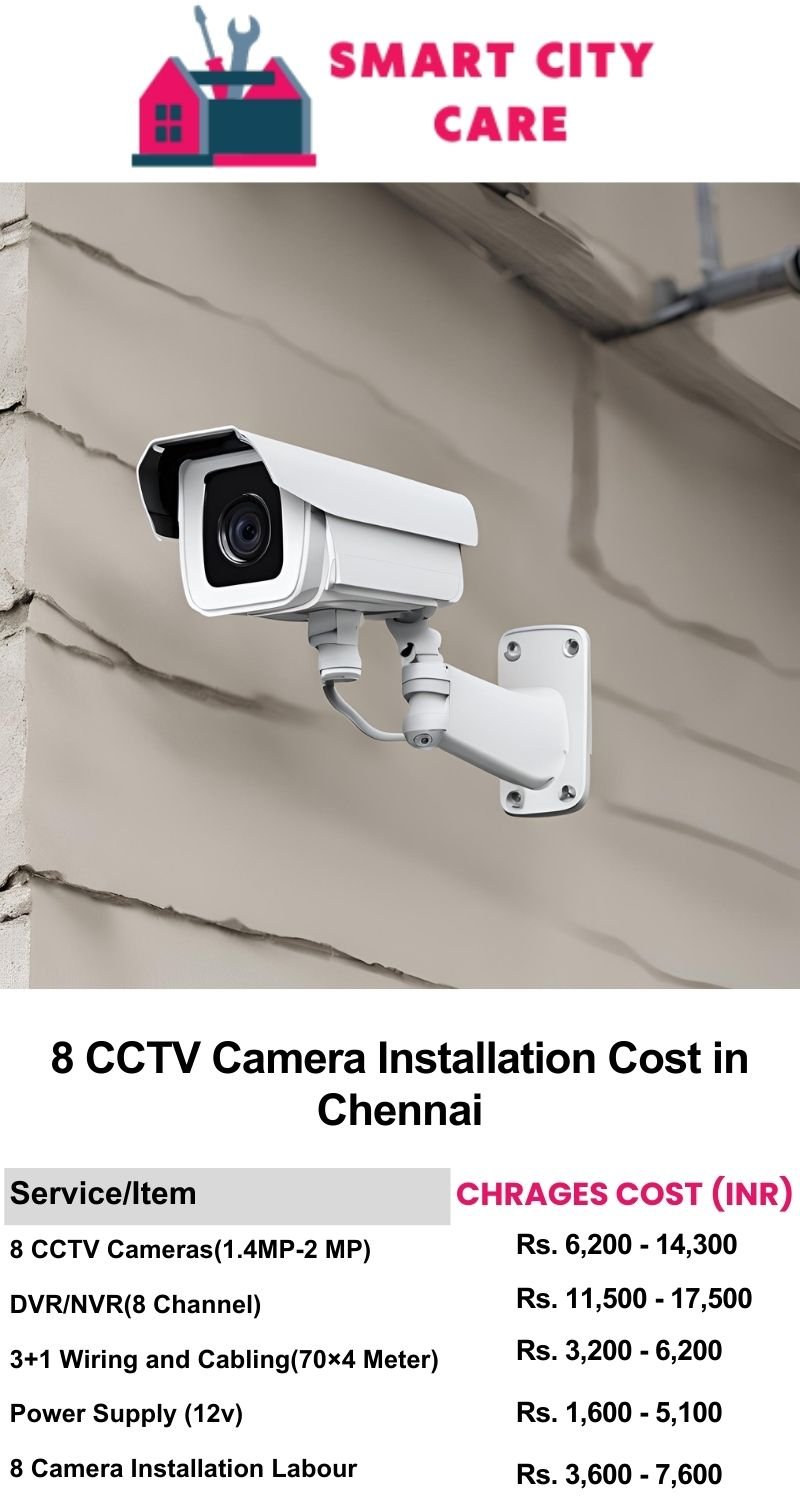 8 CCTV camera installation cost list in  Chennai