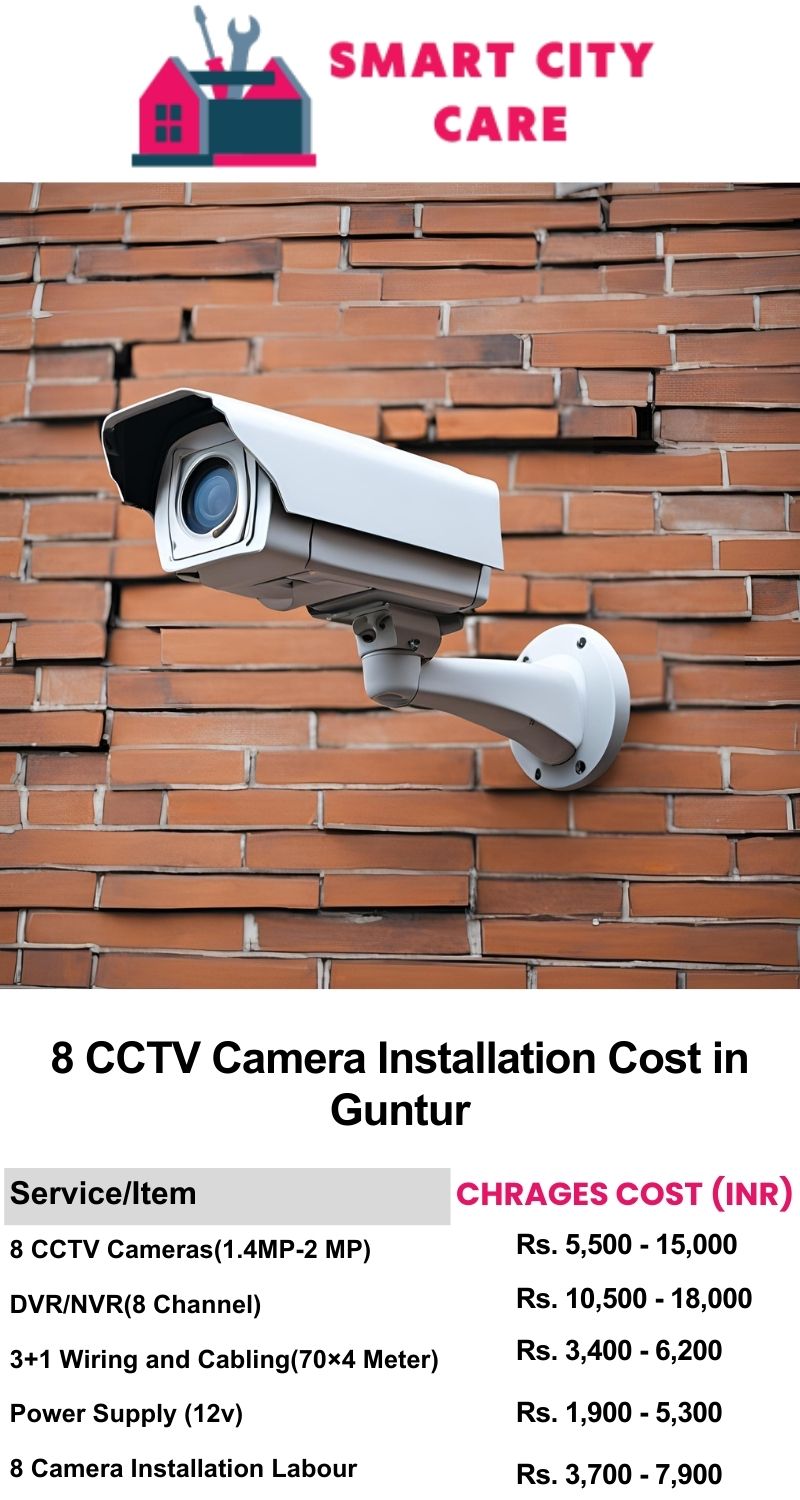 8 CCTV camera installation cost list in  Guntur