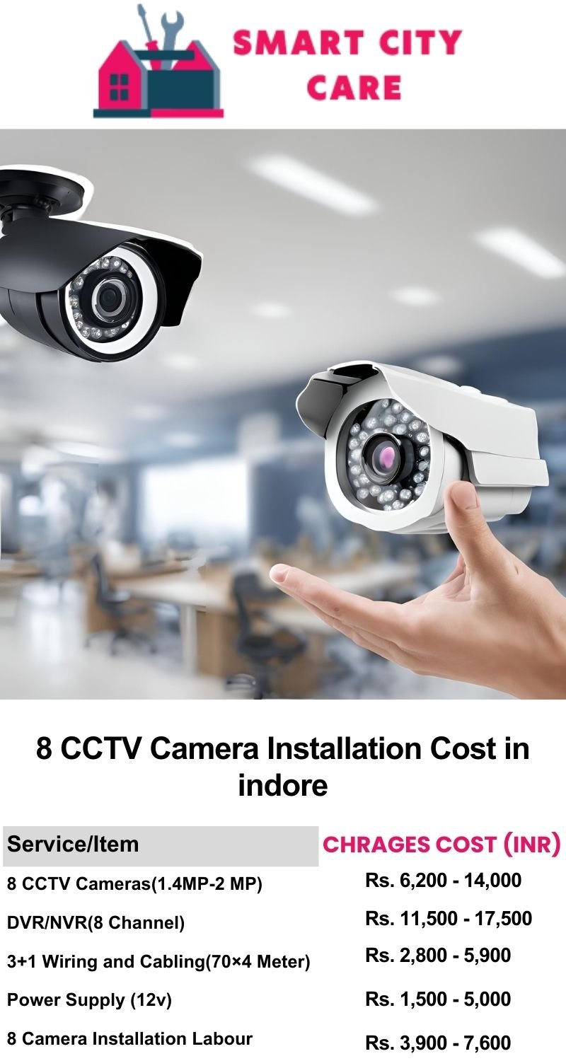 8 CCTV camera installation cost list in  Indore