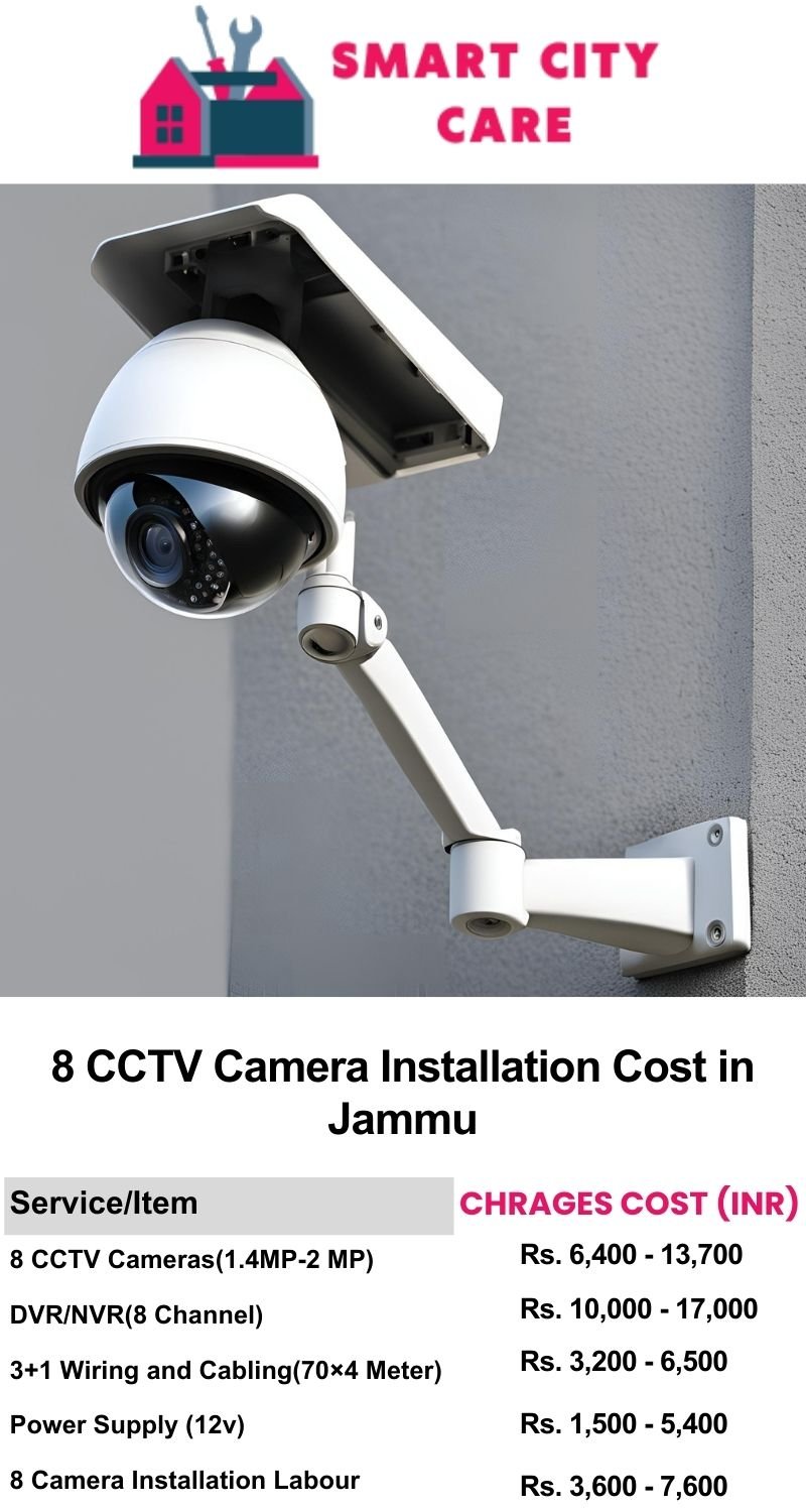 8 CCTV camera installation cost list in  Jammu