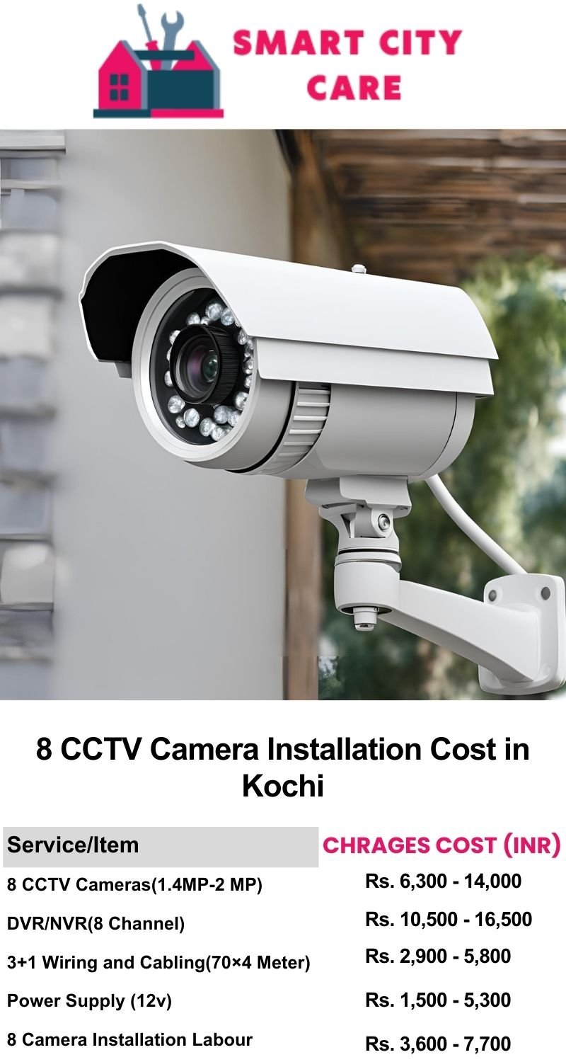 8 CCTV camera installation cost list in  Kochi