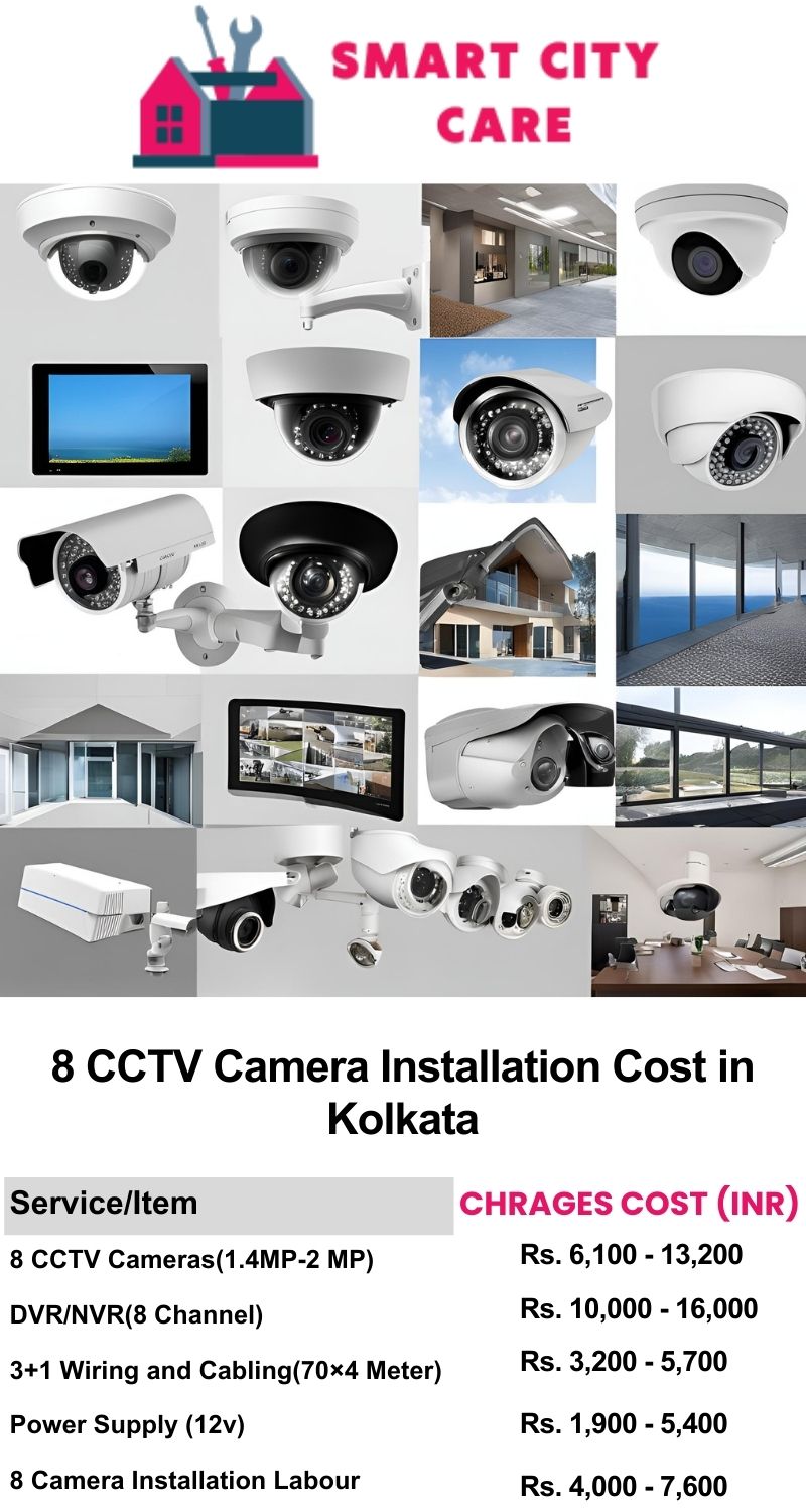 8 CCTV camera installation cost list in  Kolkata