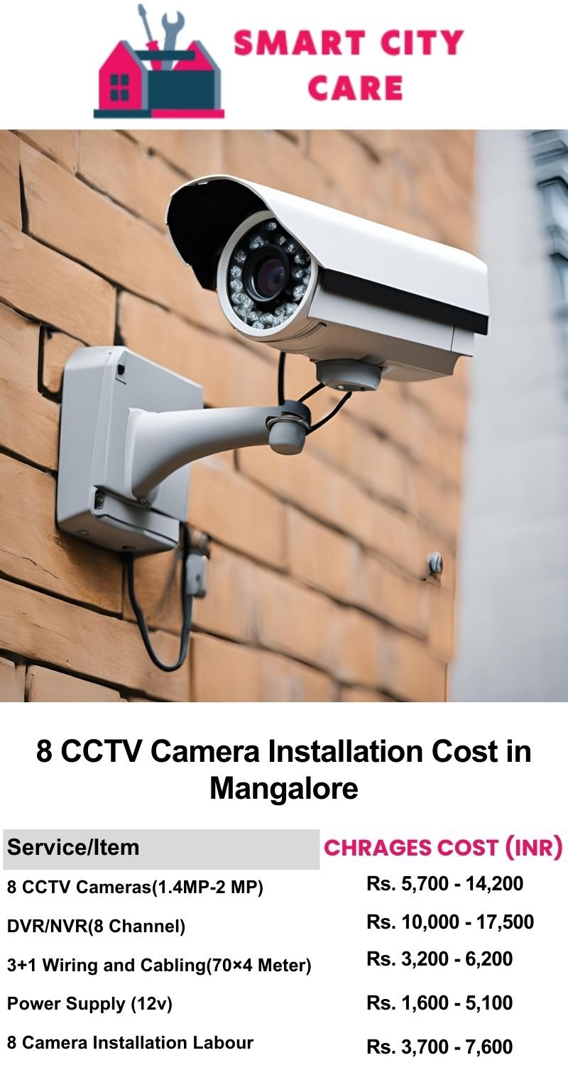 8 CCTV camera installation cost list in  Mangalore