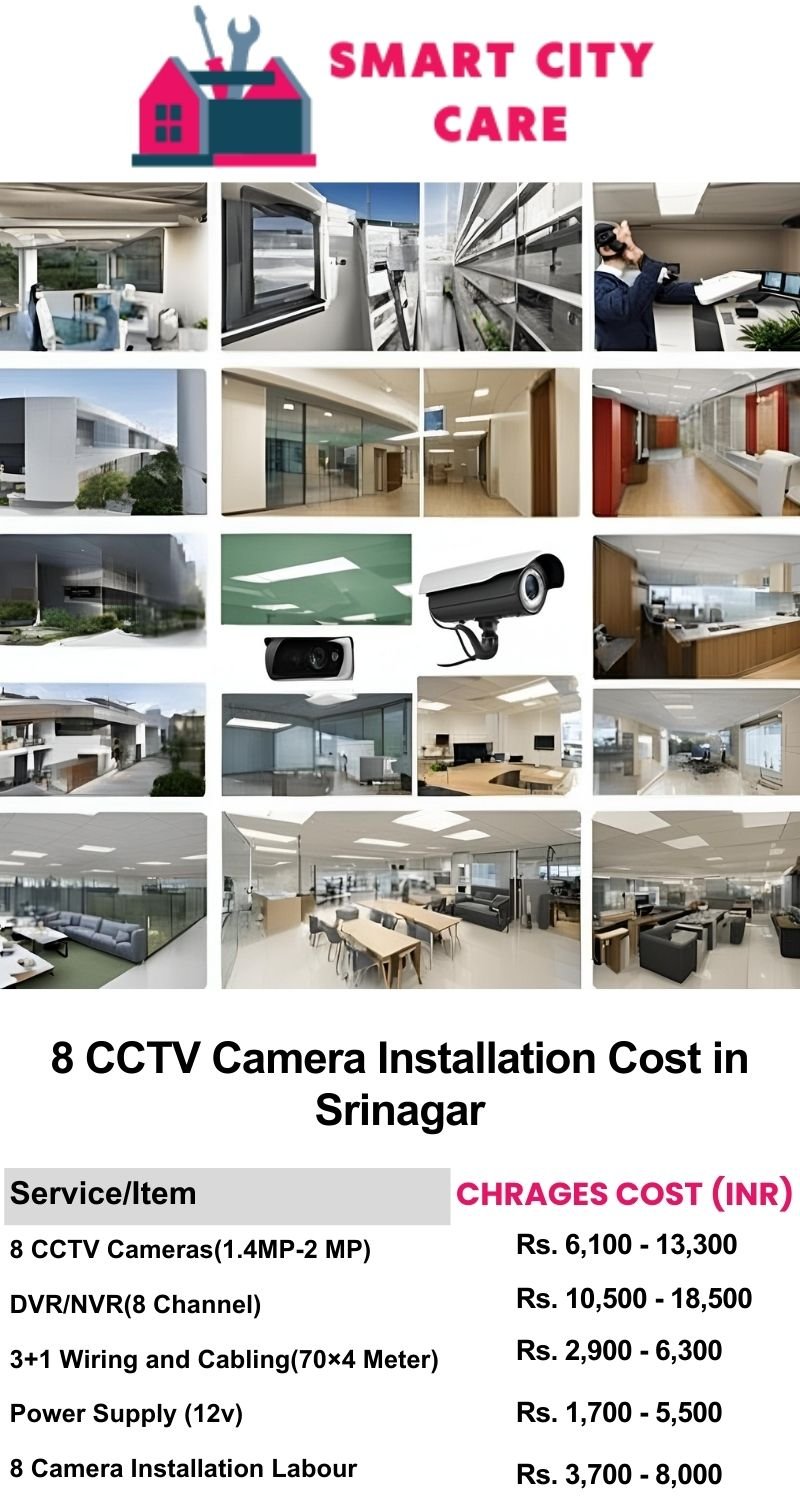 8 CCTV camera installation cost list in  Srinagar