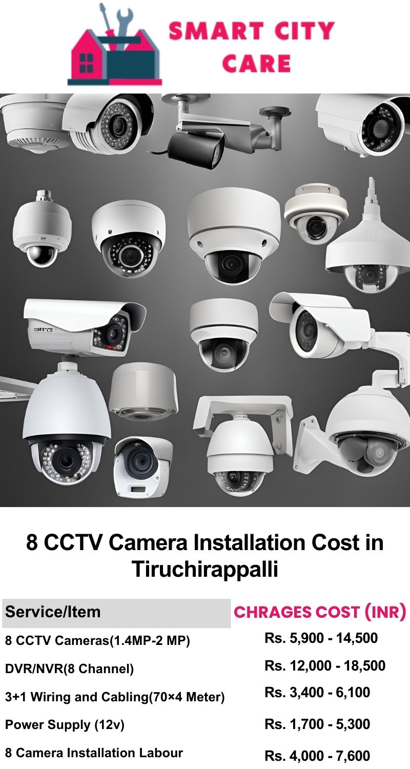 8 CCTV camera installation cost list in  Tiruchirappalli