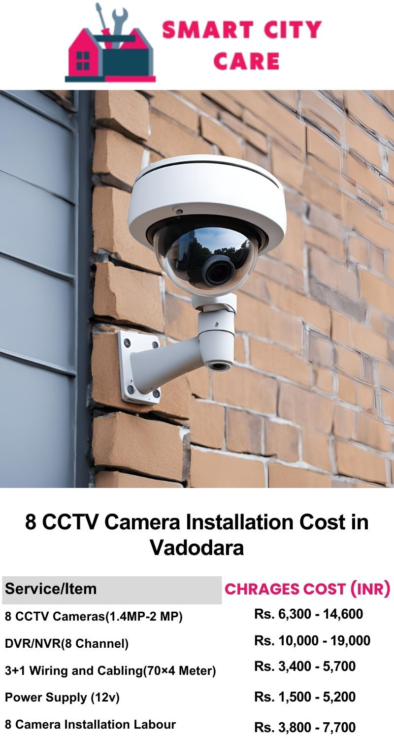 8 CCTV camera installation cost list in  Vadodara