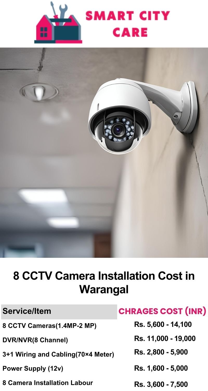 8 CCTV camera installation cost list in  Warangal