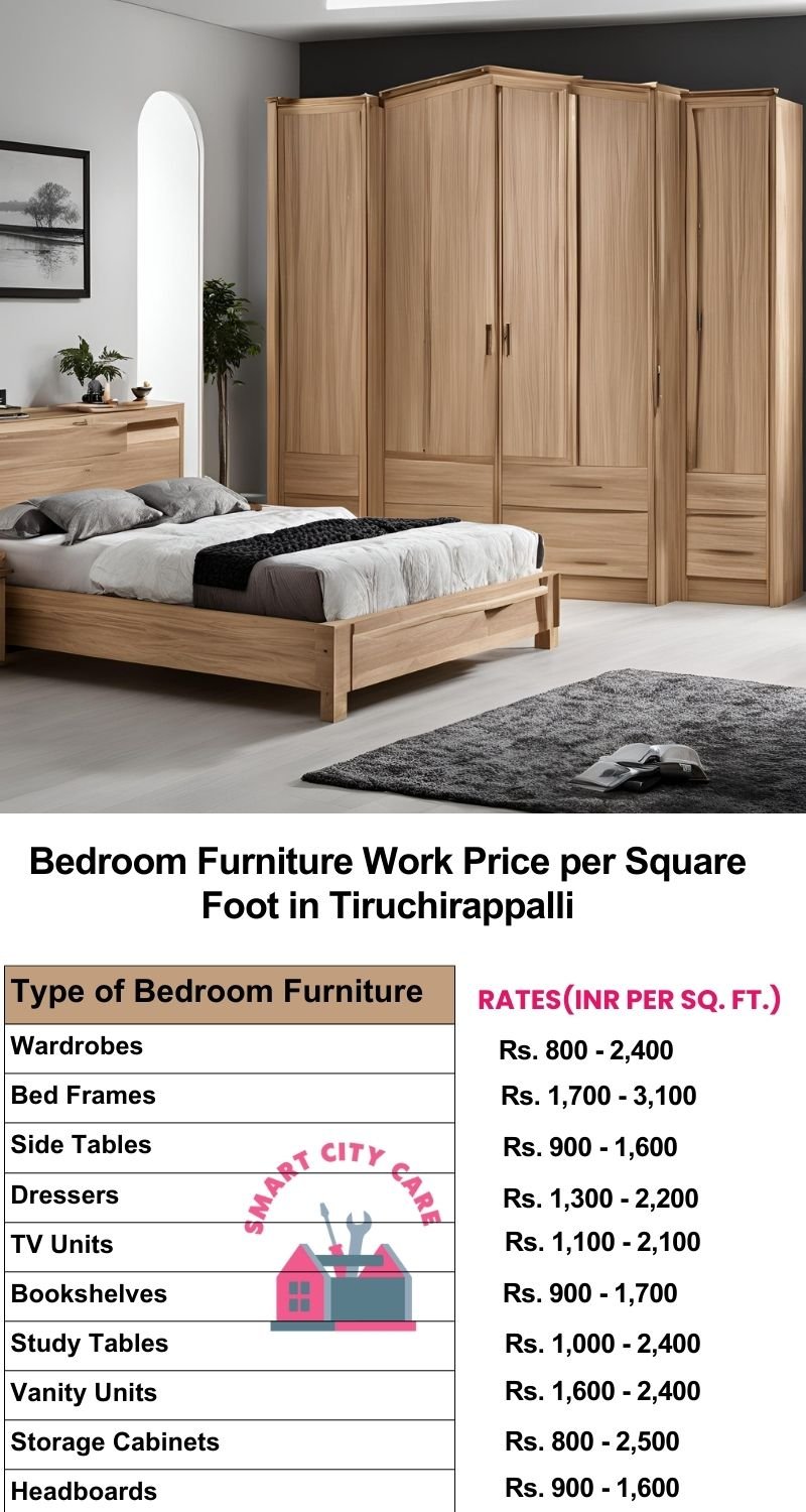 Bedroom Furniture Work Price list per Square Foot in Tiruchirappalli