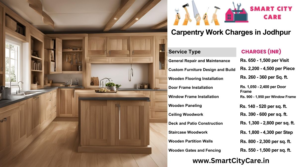 Carpentry Work Charges list in Jodhpur