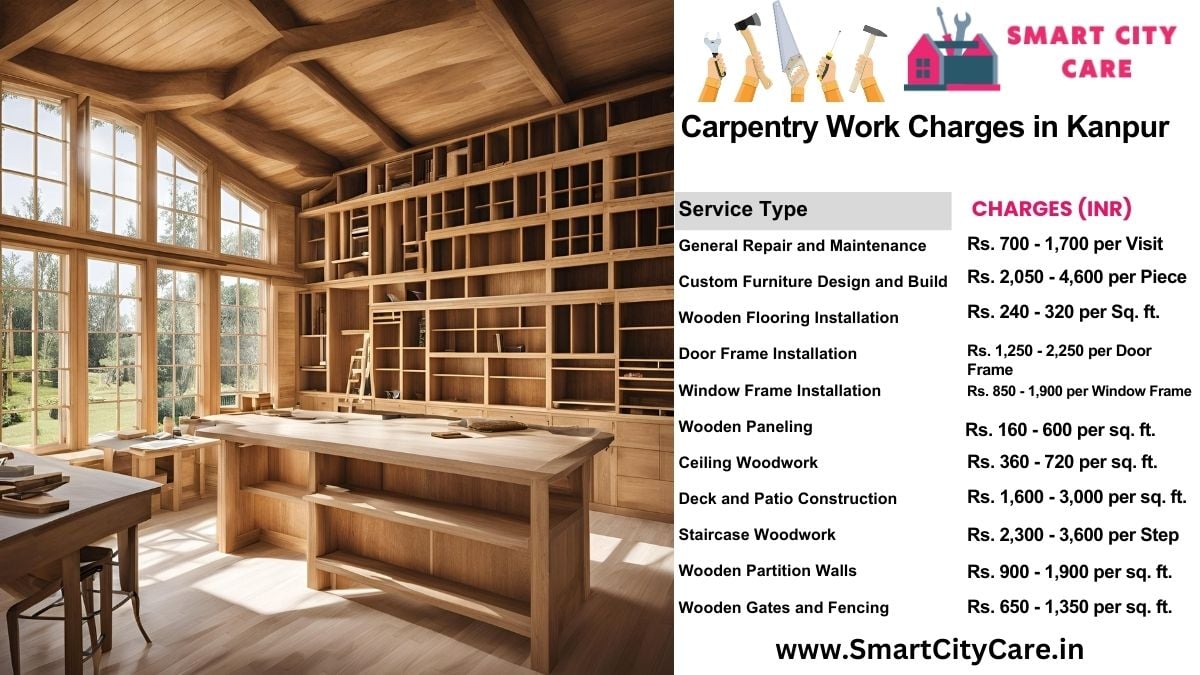 Carpentry Work Charges list in Kanpur