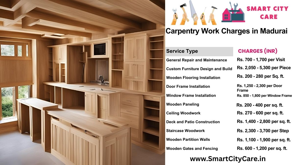 Carpentry Work Charges list in Madurai