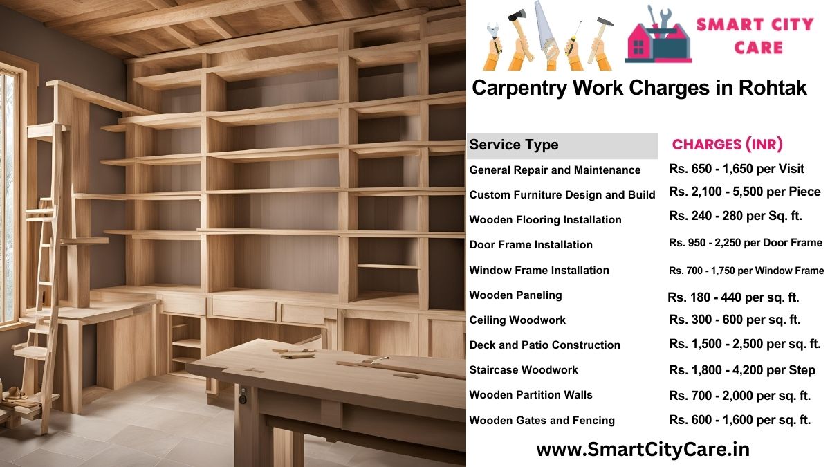 Carpentry Work Charges list in Rohtak